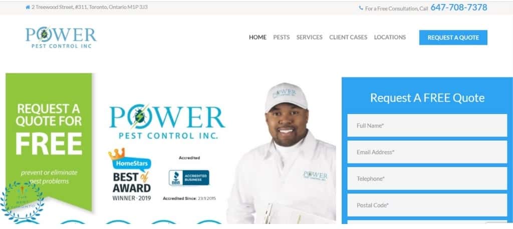 Power Pest Control Toronto's Homepage