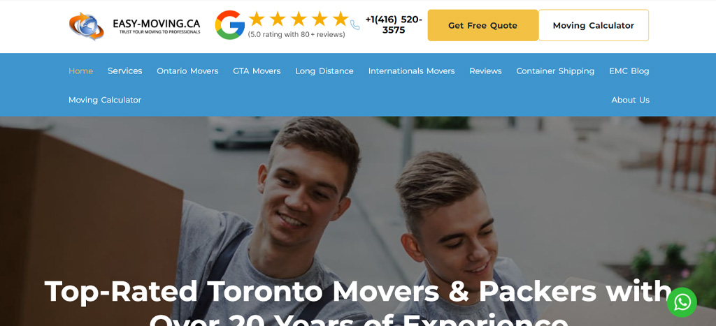 Easy Moving Homepage