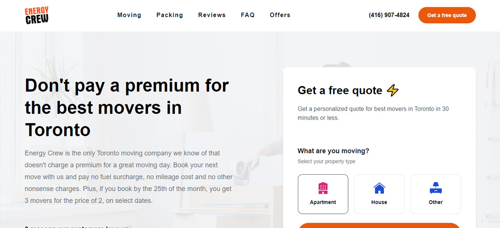 Energy Crew Moving & Transportation Homepage
