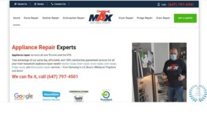 Max Appliance Repair's Homepage