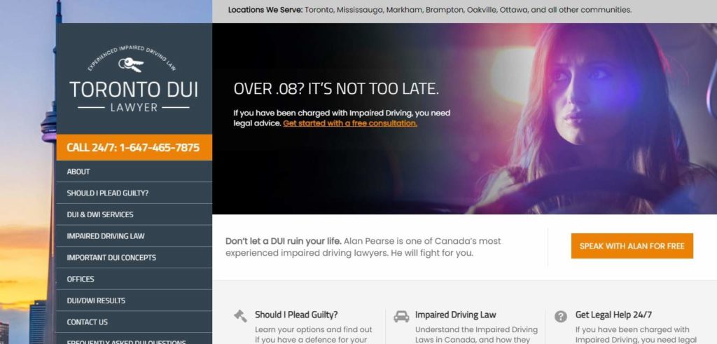Toronto DUI Lawyer's Homepage