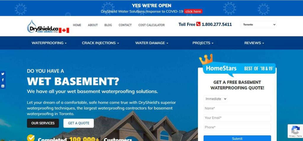 Dryshield Water Solutions' Homepage