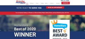 Priority Plumbing & Drains' Homepage