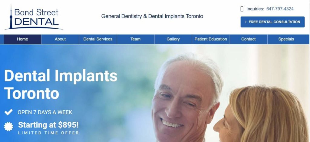 Bond Street Dental's Homepage