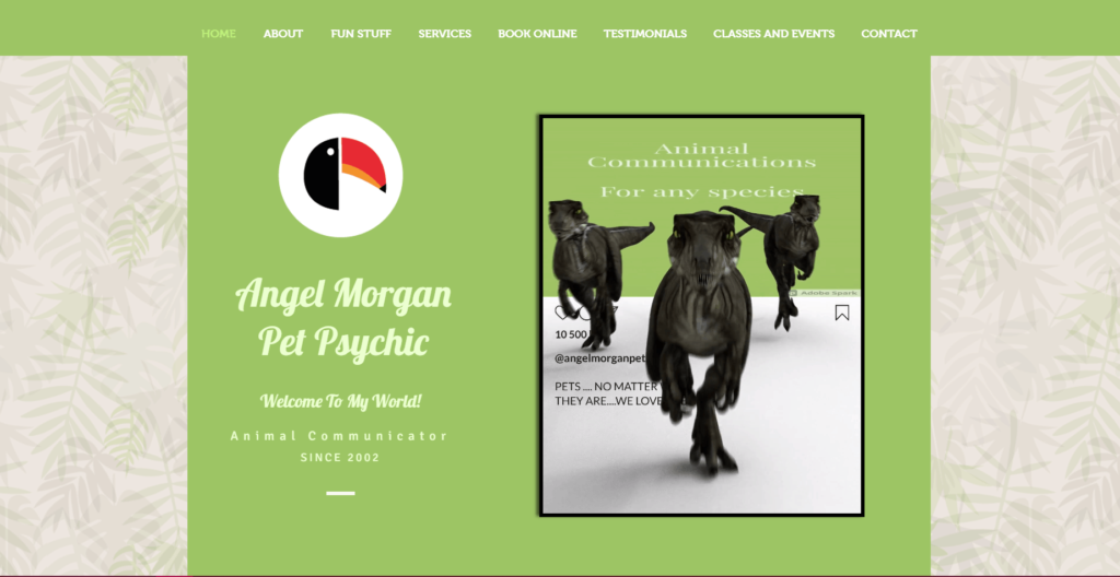 Angel Morgan Pet Psychic Homepage