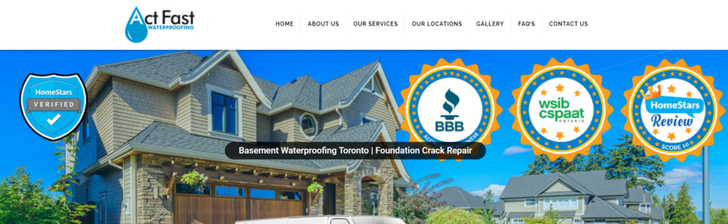Act Fast Waterproofing Homepage