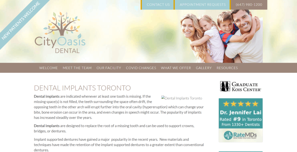 City Oasis Dental Homepage