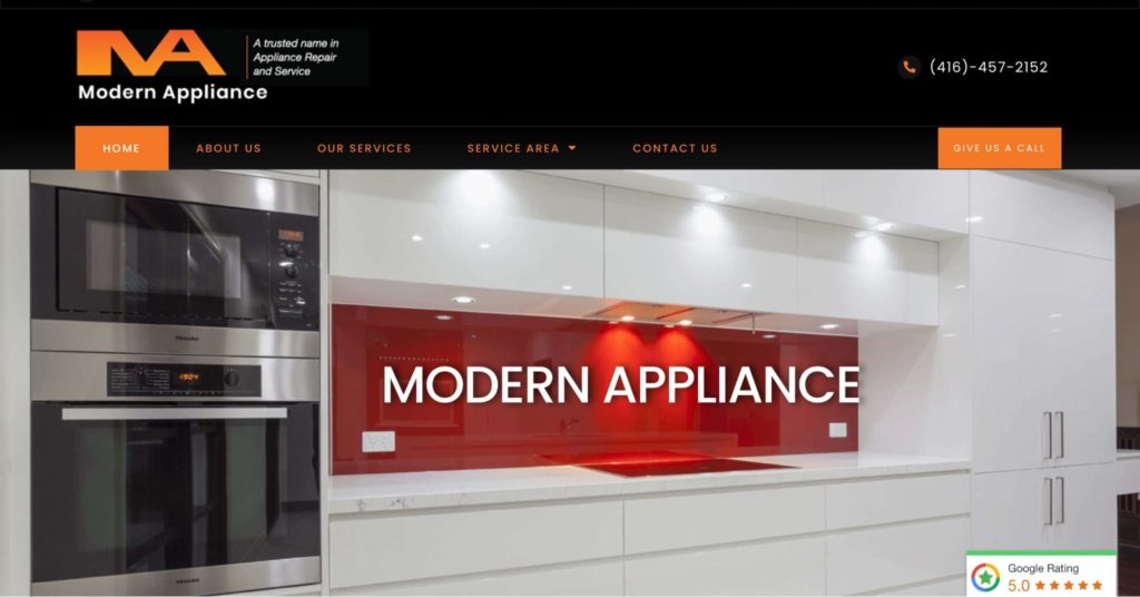 Modern Appliance's Homepage