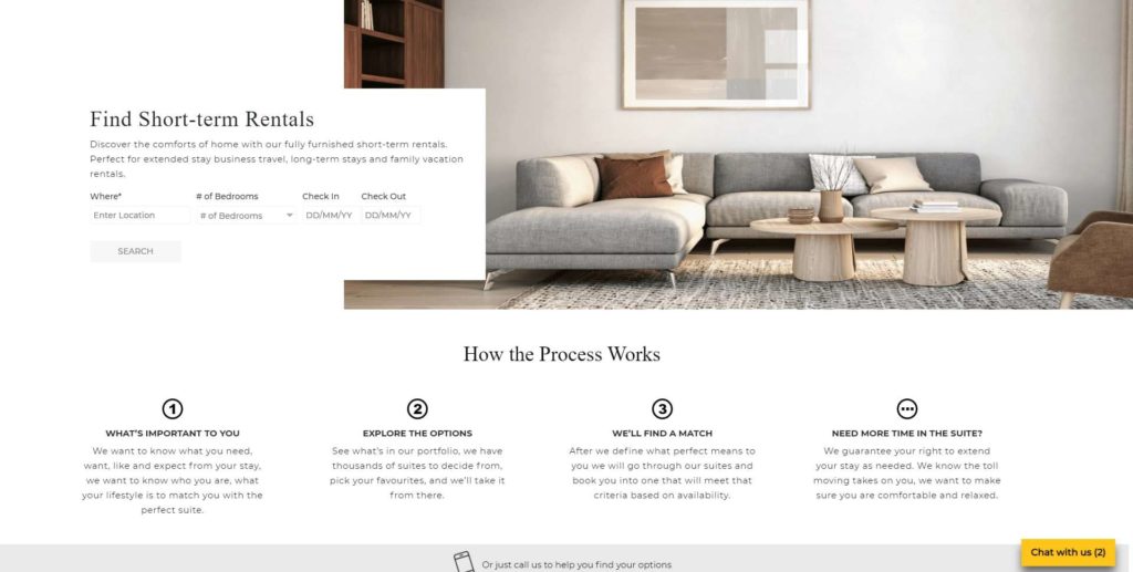 Premiere Suites' Homepage