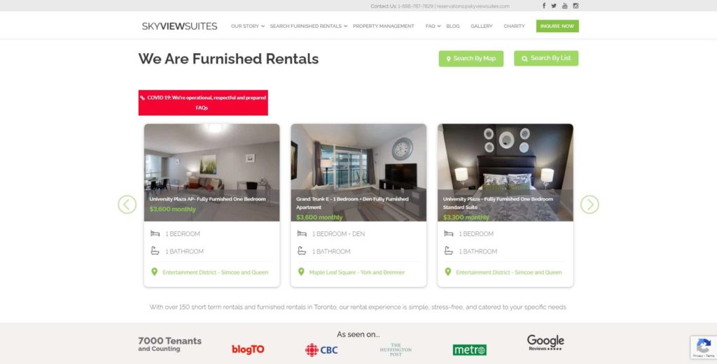 Sky View Suites' Homepage