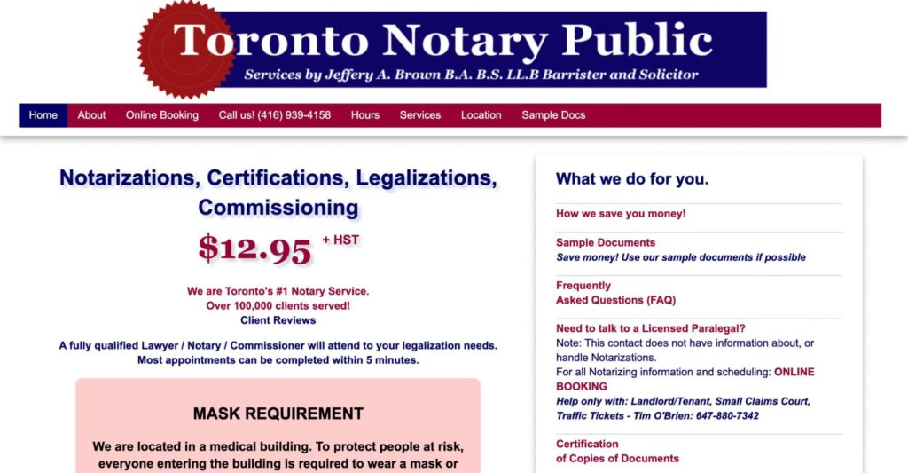 Toronto Notary Public's Homepage
