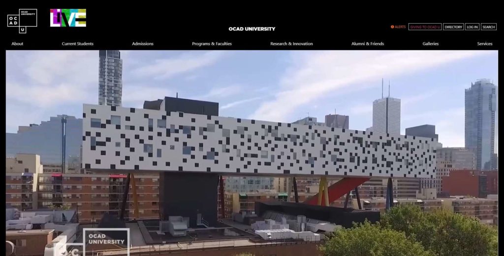 Ontario College of Art & Design University's Homepage