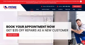 Prime Appliance Repairs' Homepage