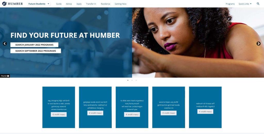 Humber College's Homepage