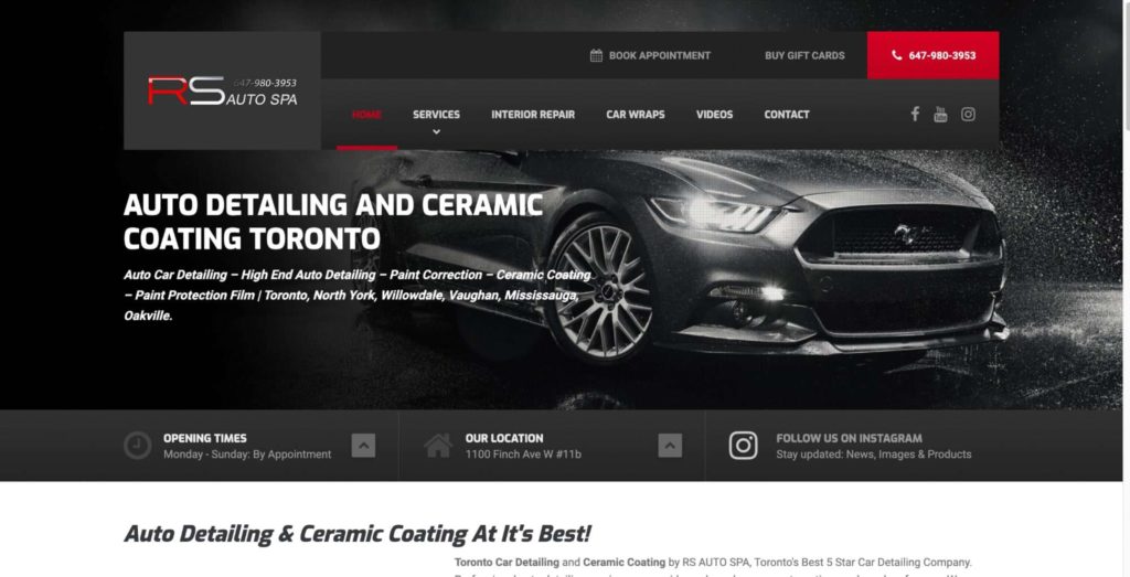RS AUTO SPA | Ceramic Coating & Best Car Detailing Toronto's Homepage