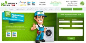 RA Appliance Repair's Homepage