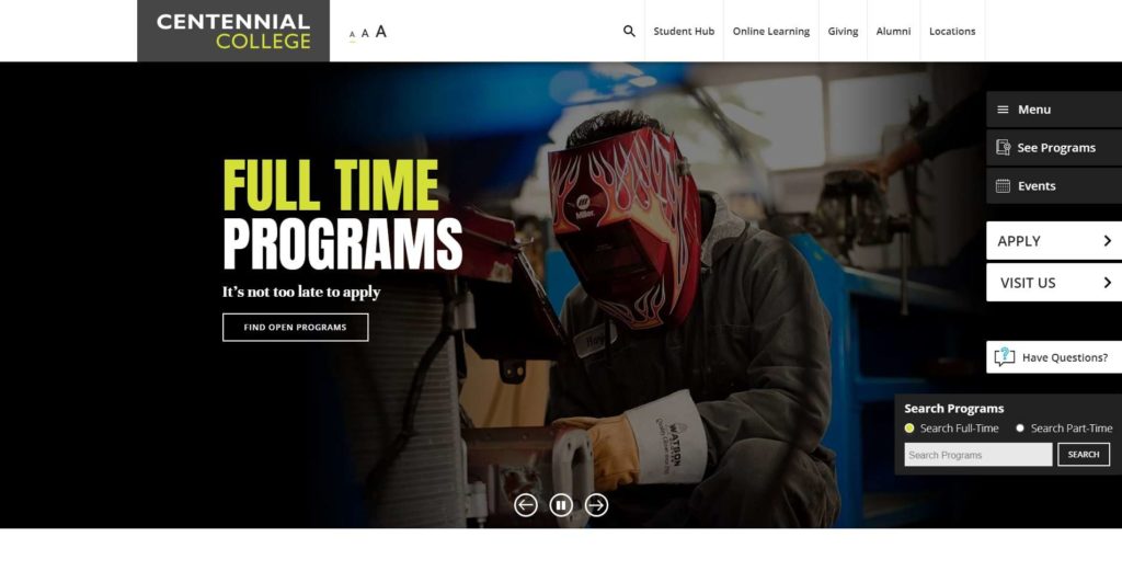 Centennial College's Homepage