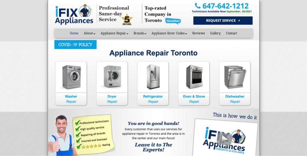 iFix Appliances' Homepage