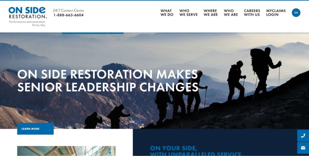 On Side Restoration Services' Homepage