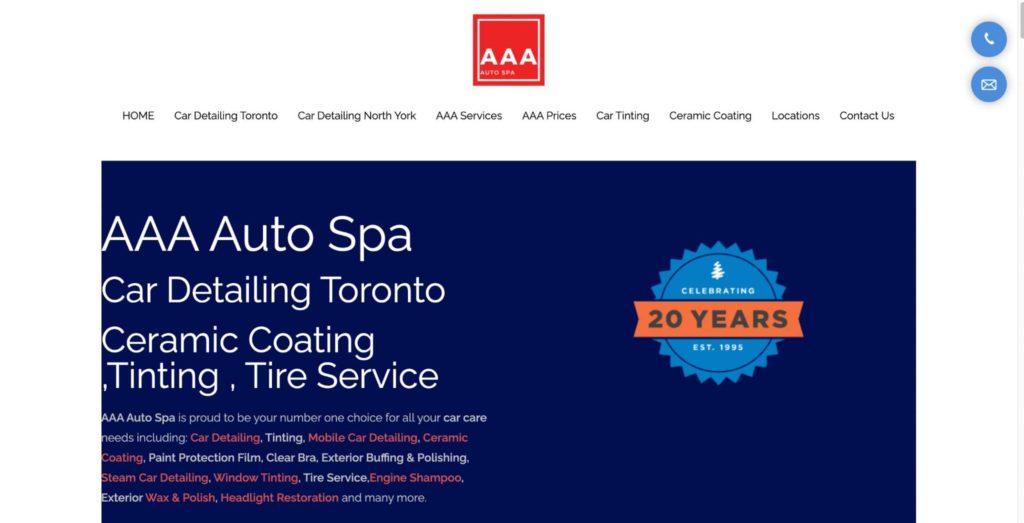 AAA Auto Spa Car Detailing's Homepage