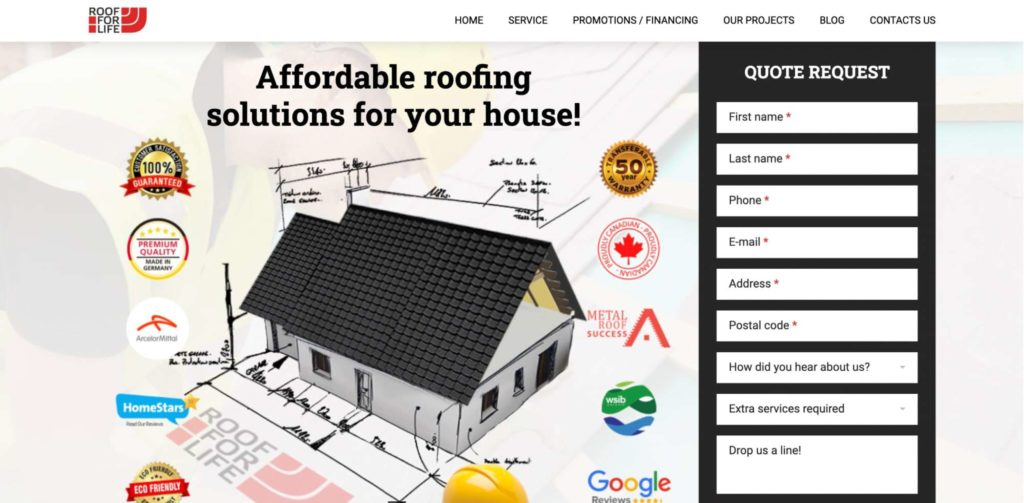 Roof For Life Inc.'s Homepage