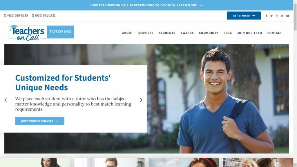 Teachers on Call's Homepage