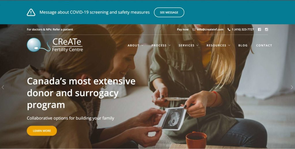 CReATe Fertility Centre's Homepage
