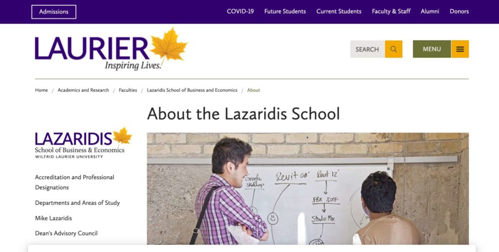 Lazaridis School of Business and Economics - Wilfrid Laurier University's Homepage