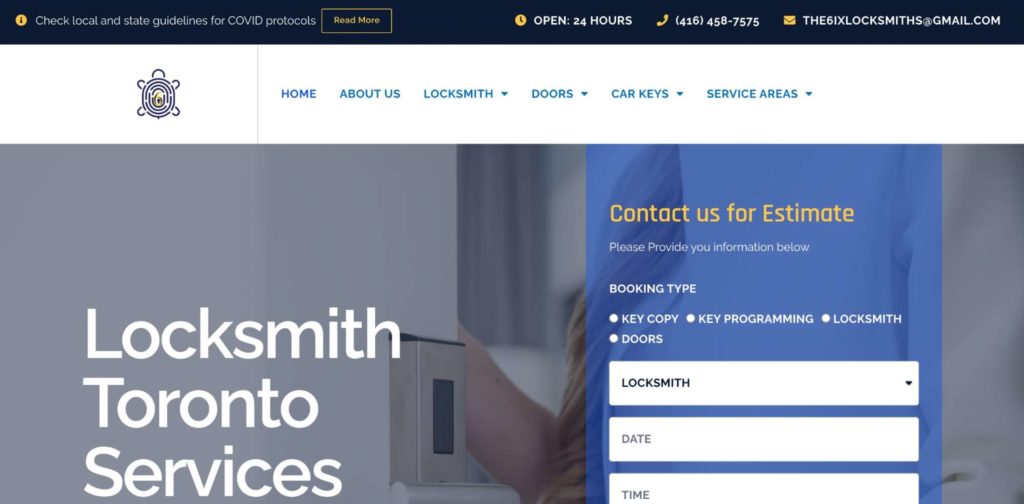 6ix Locksmiths Homepage