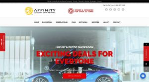 Affinity Luxury Car Rentals Homepage
