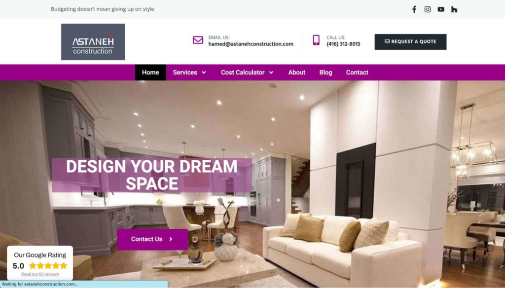 Astaneh Construction Homepage