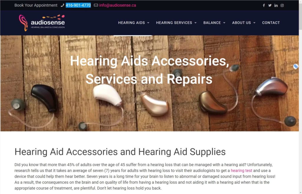 Audiosense Hearing, Balance & Concussion Homepage