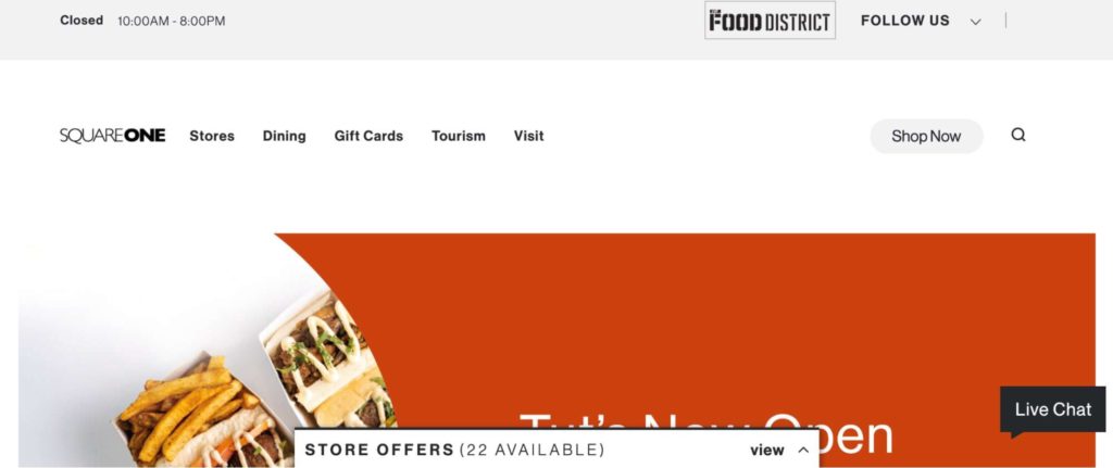 BONUS. Square One Shopping Centre Homepage