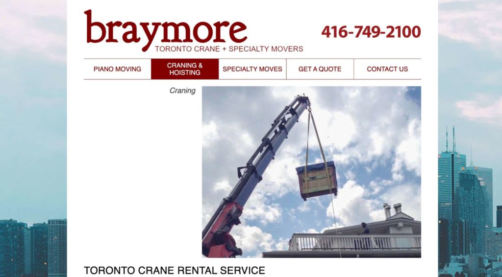 Braymore Crane Rental Hompage