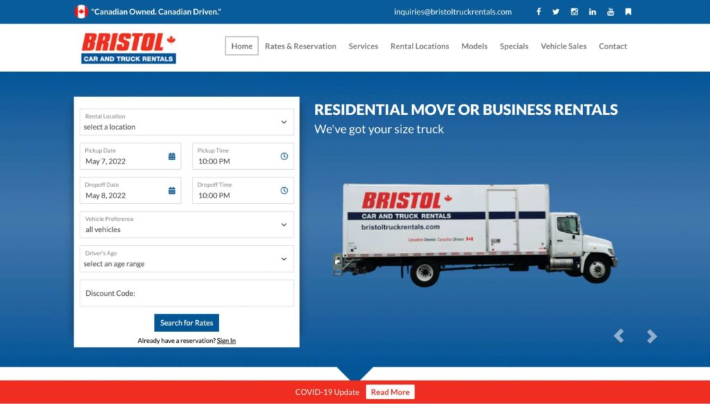Bristol Car and Truck Rentals Homepage
