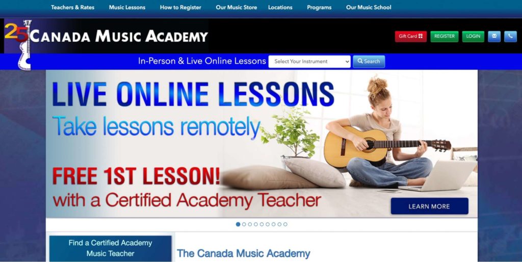 Canada Music Academy Homepage
