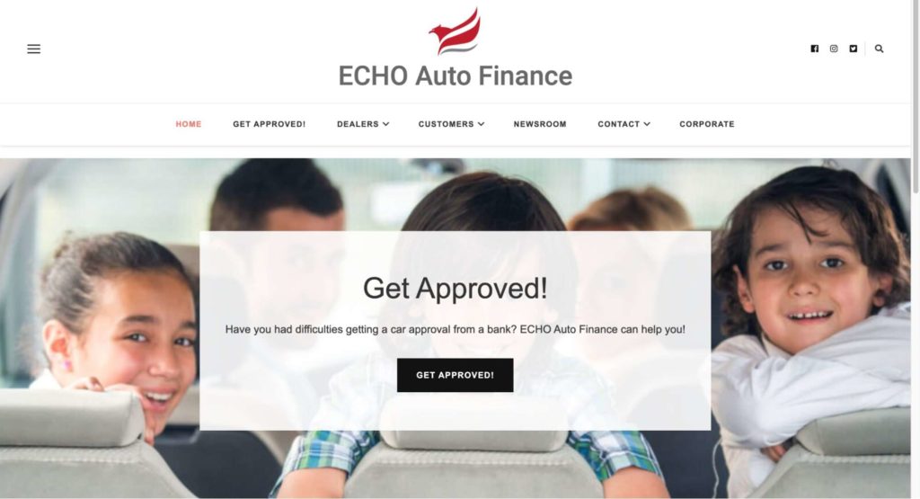 ECHO Auto Finance Homepage