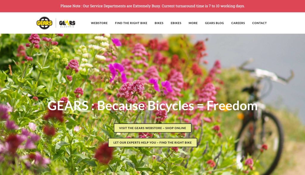 Gears Bike Shop Toronto Homepage