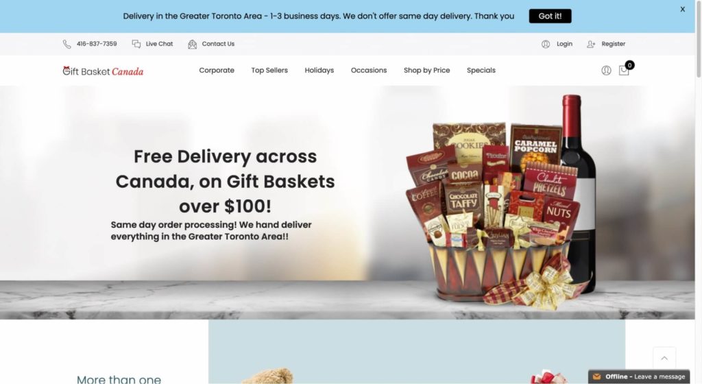 Gift Basket Canada Homepage