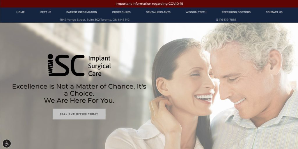Implant Surgical Care homepage