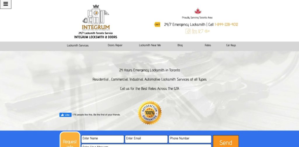 Integrum Locksmith & Doors Homepage