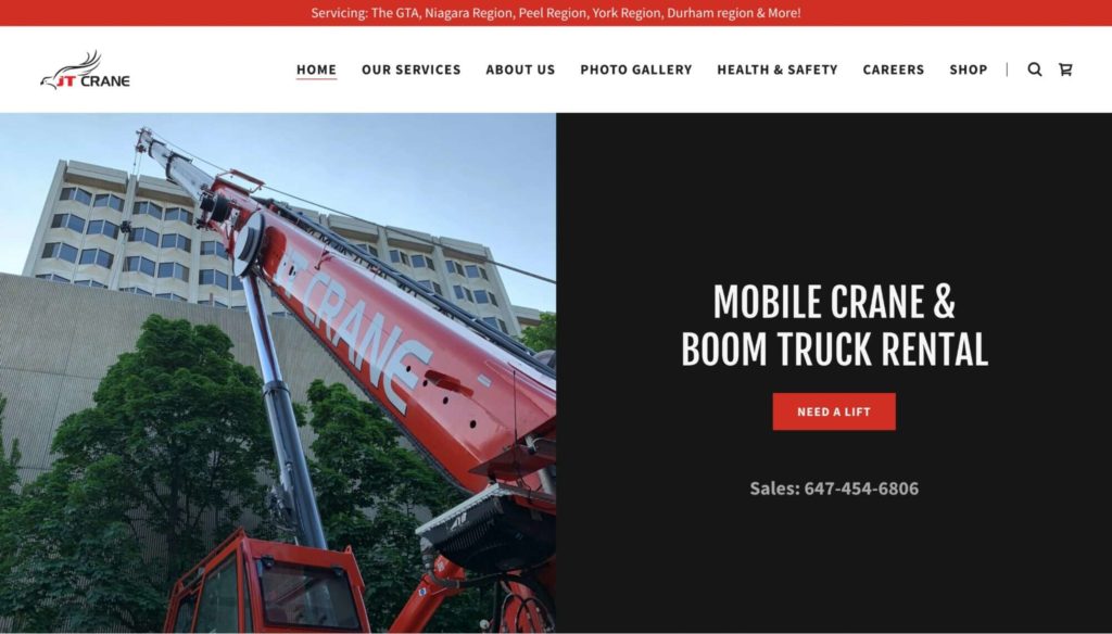 JT Crane & Rigging Ltd. Homepage