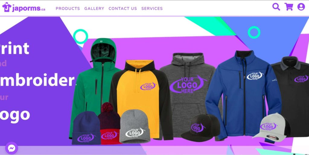 Japorms Embroidery & Printing Homepage