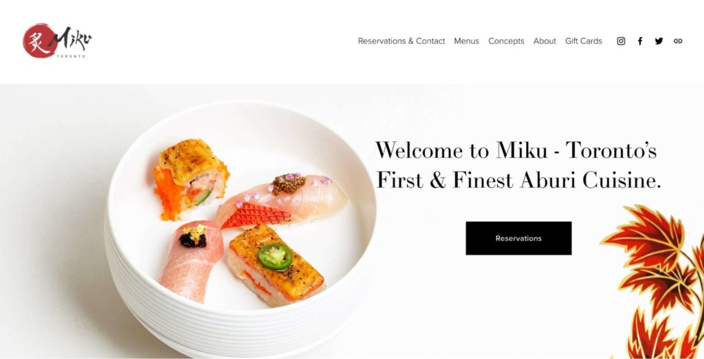 Miku Toronto Homepage