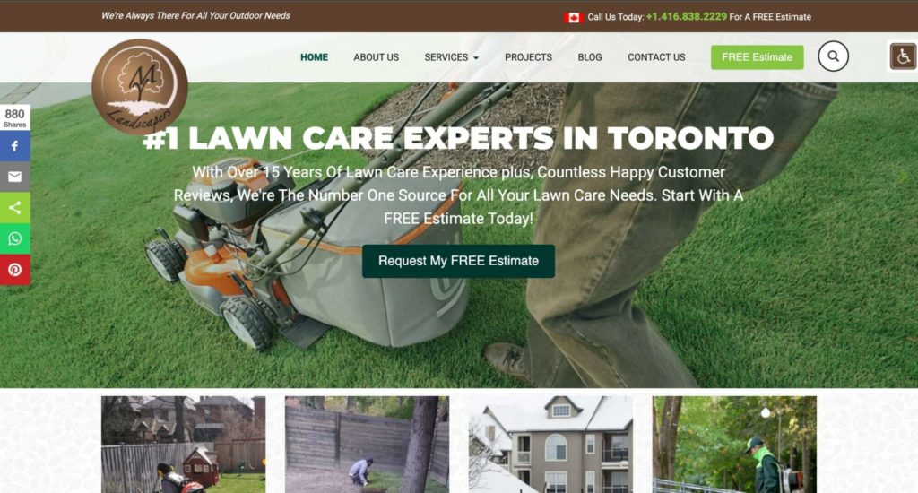 My Landscapers homepage