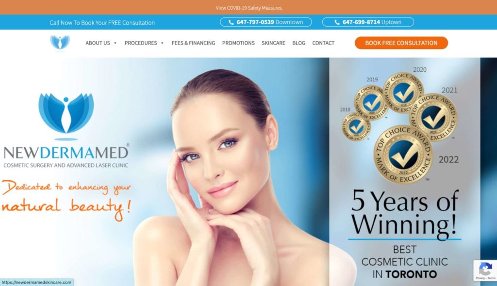 New DermaMed Cosmetic and Advanced Laser Skin Clinic Homepage