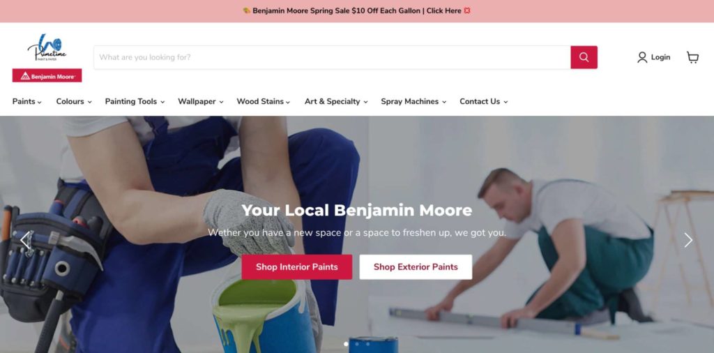 Primetime Paint & Paper Homepage