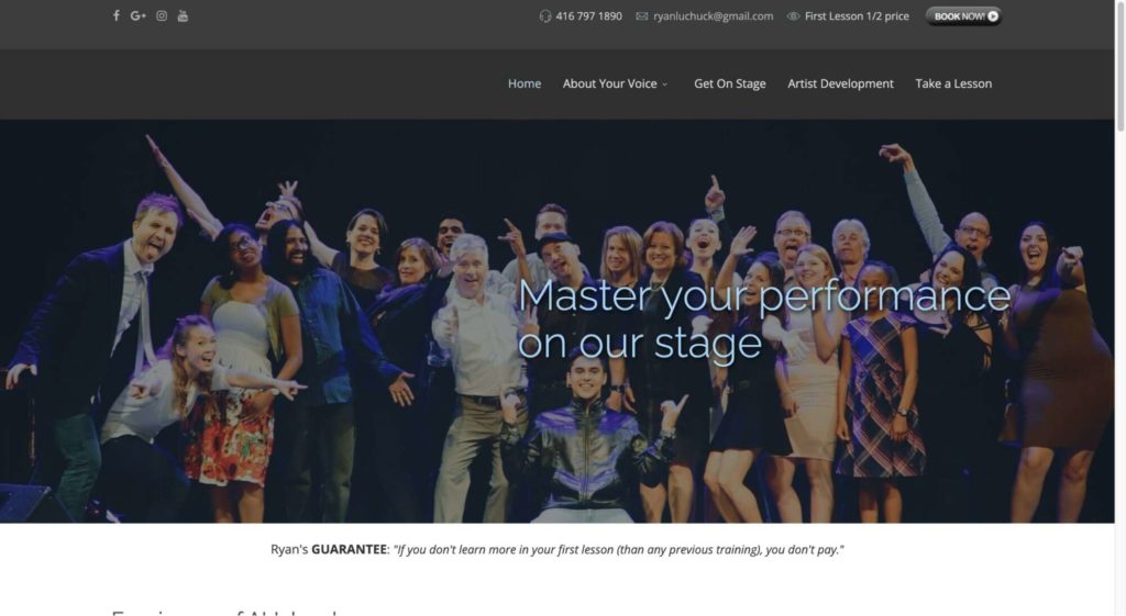 Ryan Luchuck Voice & Artist Development homepage