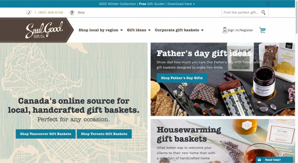 Saul Good Gift Co Homepage