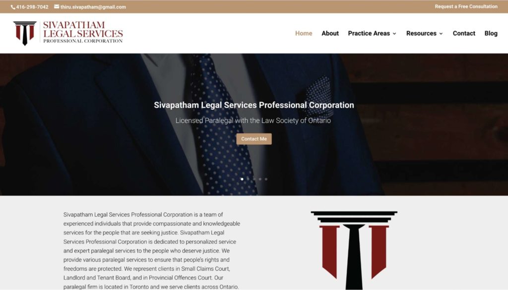 Sivapatham Legal Services homepage